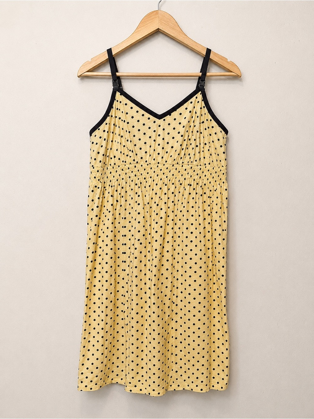 Bump in the Night Maternity Nursing Nightgown Polka Dot Cotton Sleep Dress M